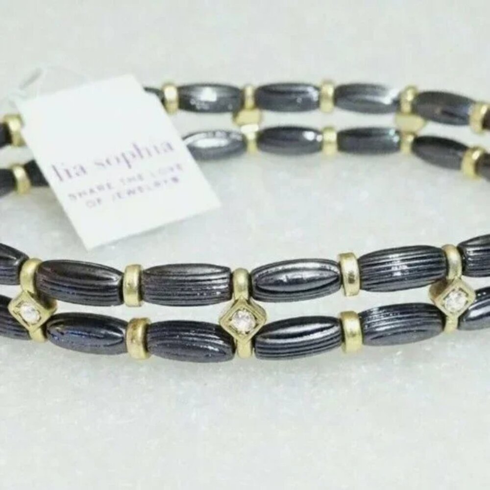 Retired Sophia Woodland Stretch Bracelet with Cut Crystals - New With Tags